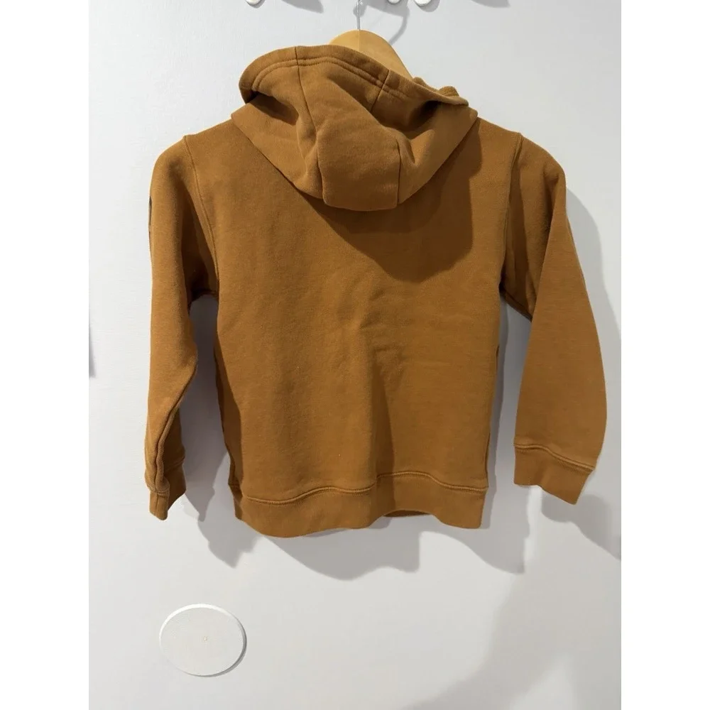 Carhartt Boys Brown Full Zip Hooded Hoodie w/ Pockets Logo Size S 8-9. 1